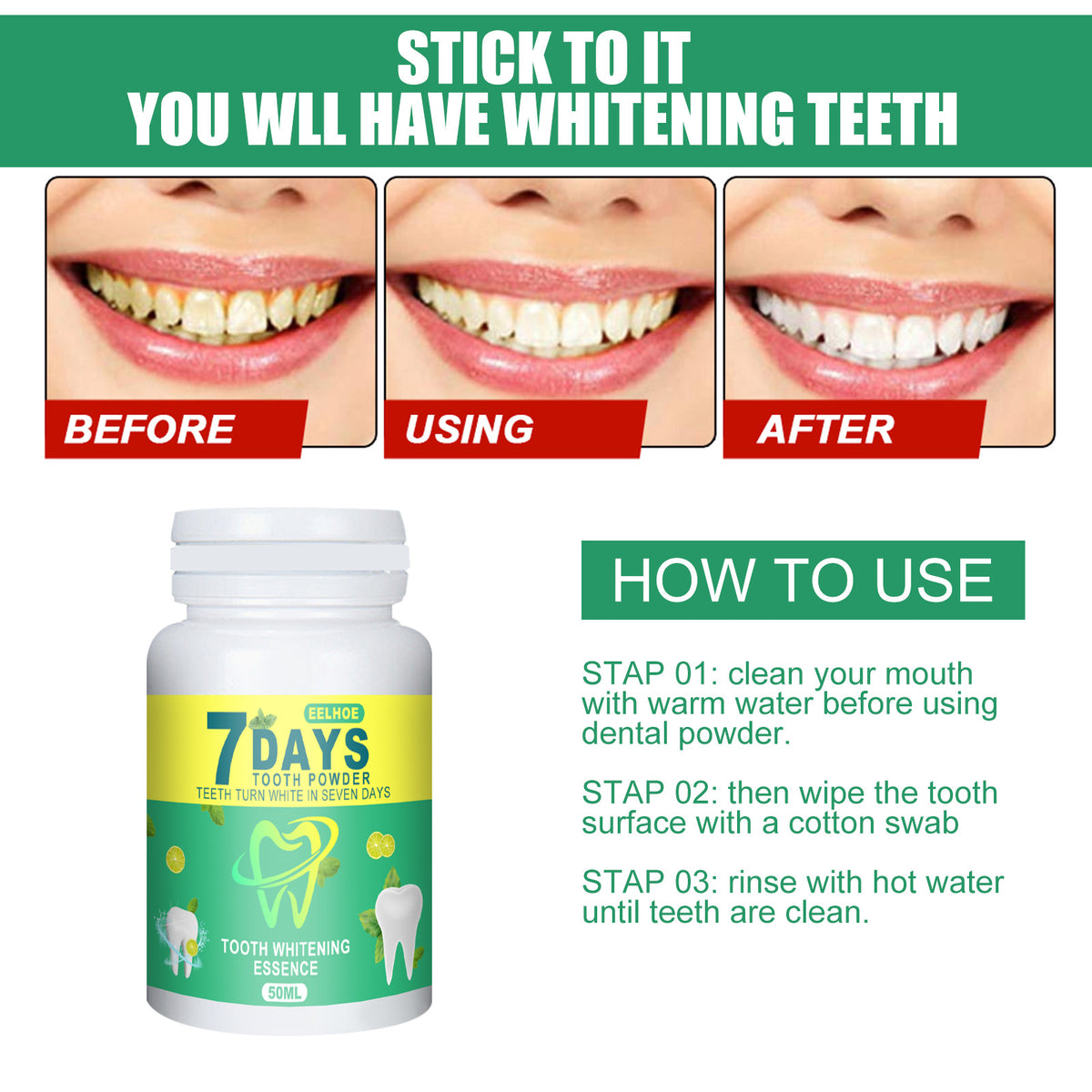 Tooth Powder Oral Care Teeth Cleaning Natural Breath Freshener 50ml