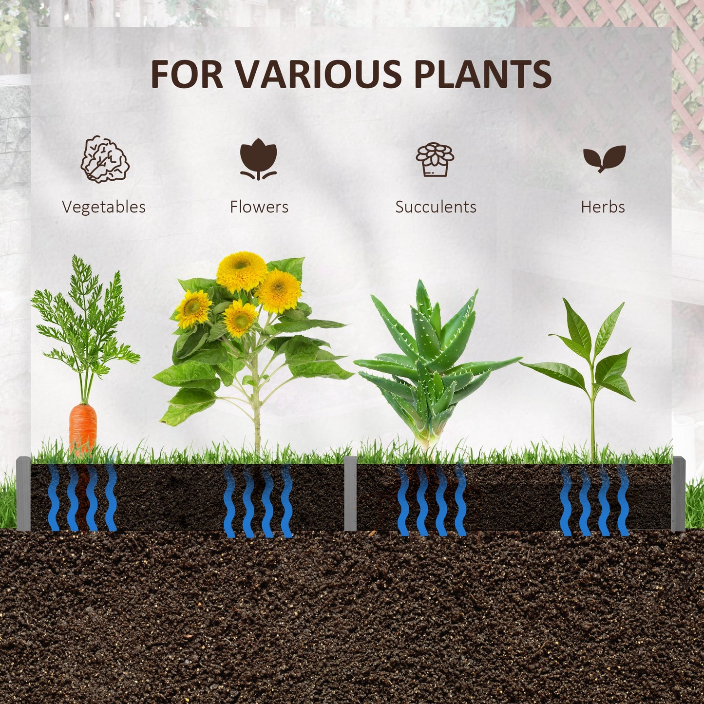 39 x 36 Inch Screwless Hexagon Garden Bed - Outdoor Raised Planter Box, Gray