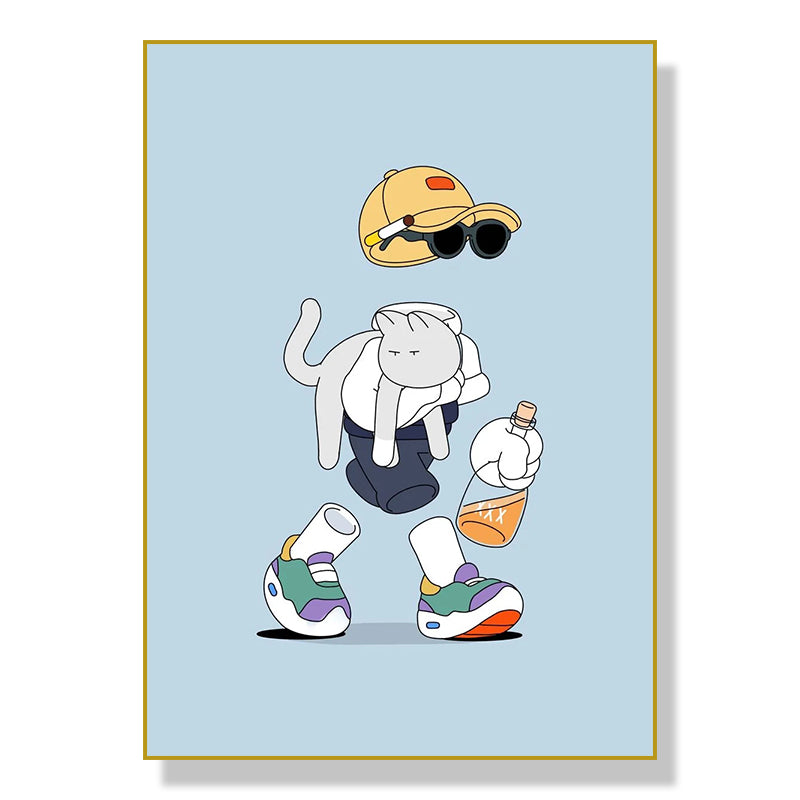 Sports Cartoon Characters Wall Art Poster Canvas Painting for Living Room