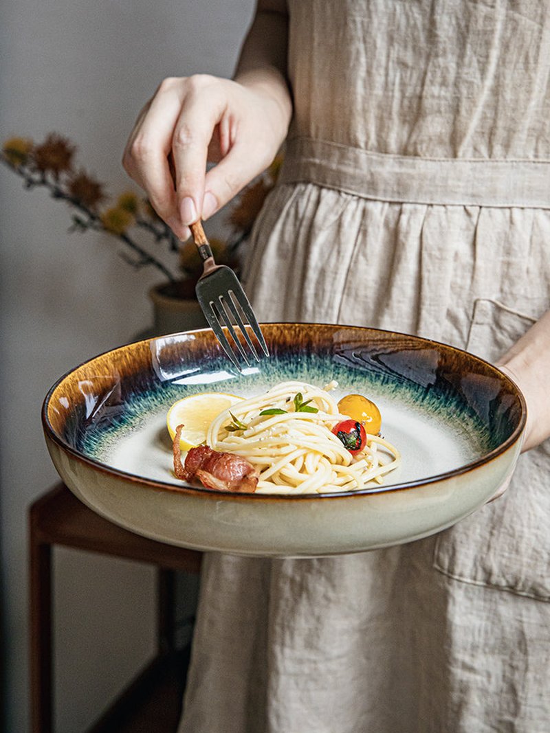 8.5 Inch Porcelain Deep Dinner Plate - Round Kitchen Tableware