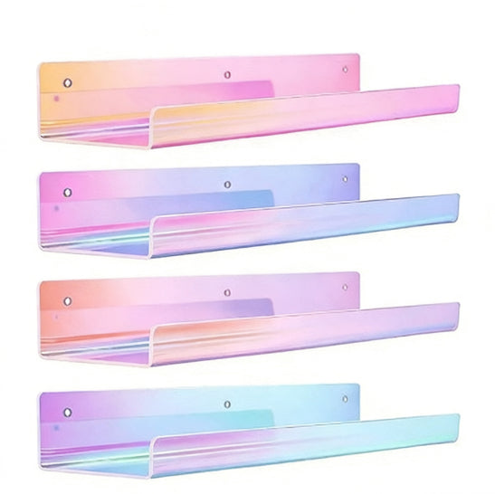 38cm Acrylic Wall Storage Rack with U-Shaped Partition - Multi-Color Options
