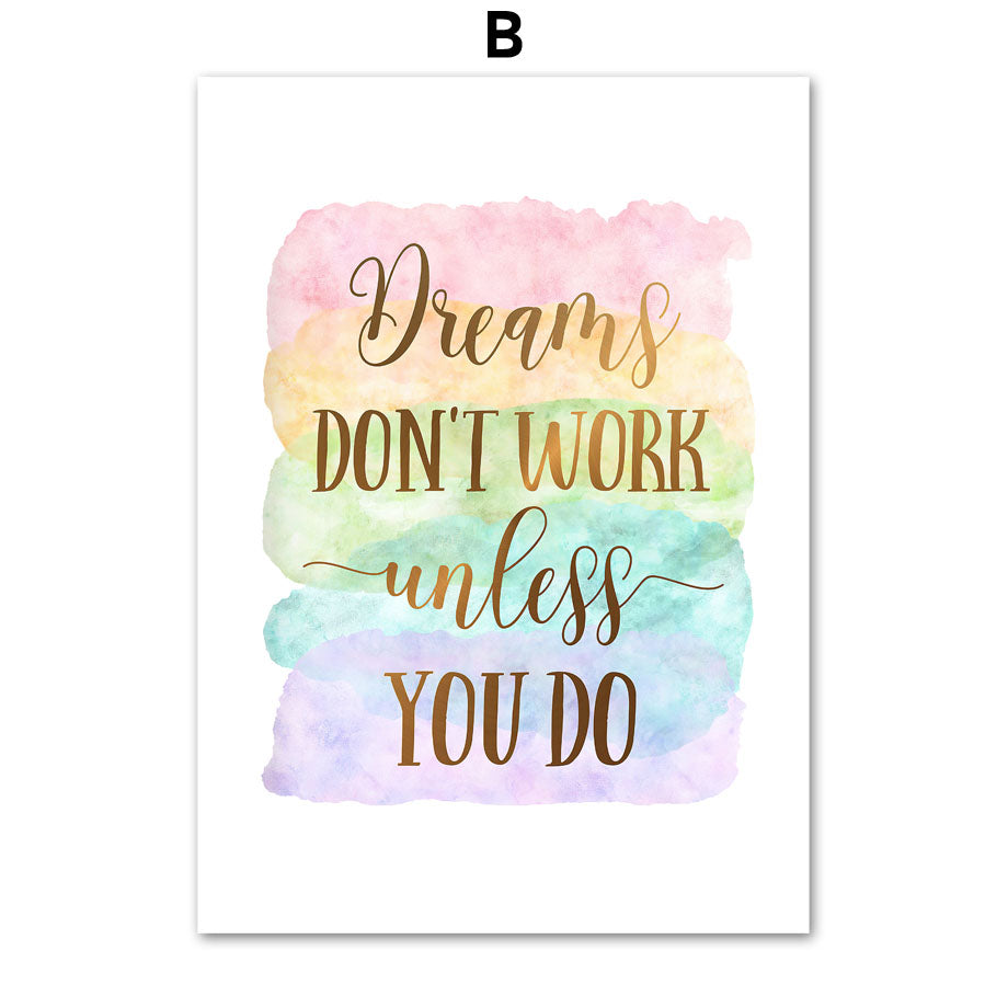 Inspirational Quote Wall Art Canvas – Nordic Style Home Decor