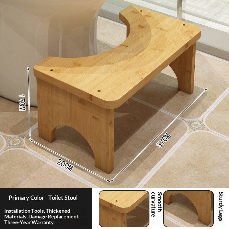 Children's Bamboo Toilet Step Stool with Non-Slip Surface - Eco-Friendly Kid's Bathroom Aid