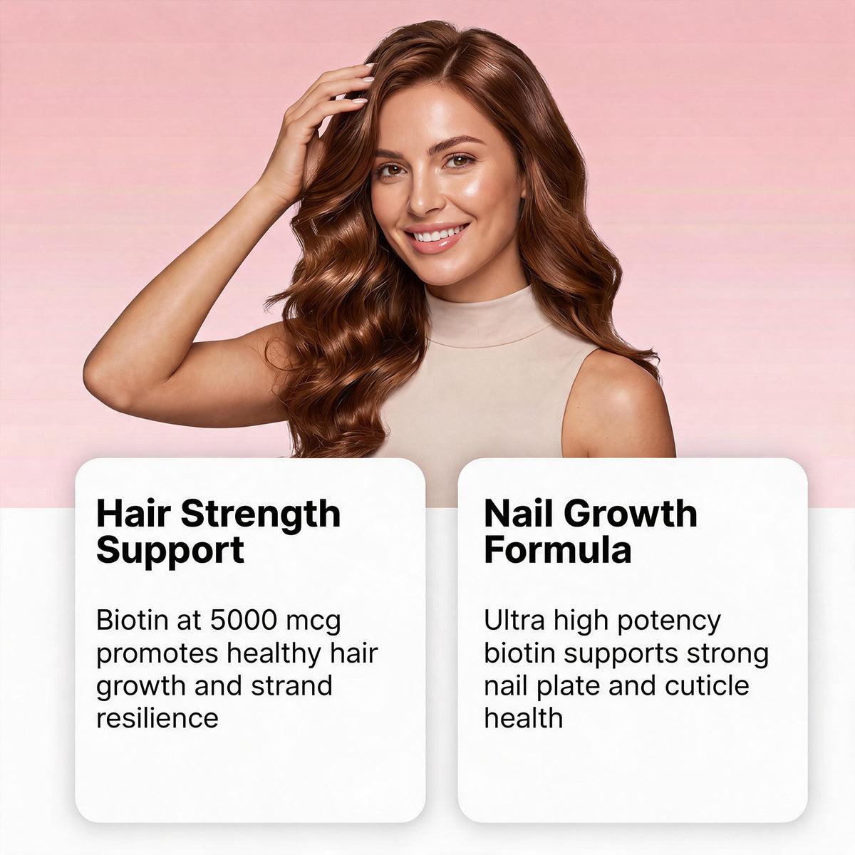 Hair and Nail Care Gummy Vitamins with Biotin and Zinc - 60 Gummies
