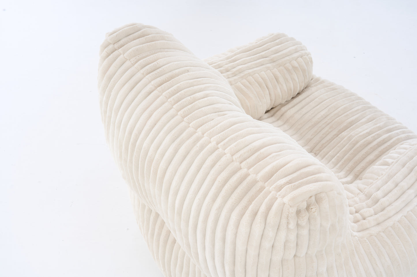 Soft Corduroy Bean Bag Chair with Memory Foam - Beige