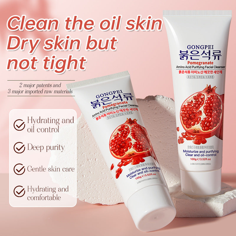 Facial Cleanser Moisturizing Pomegranate Amino Acid Face Wash for All Skin Types
