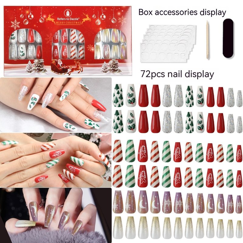 Christmas Nail Art Sticker Set - 72 Pieces