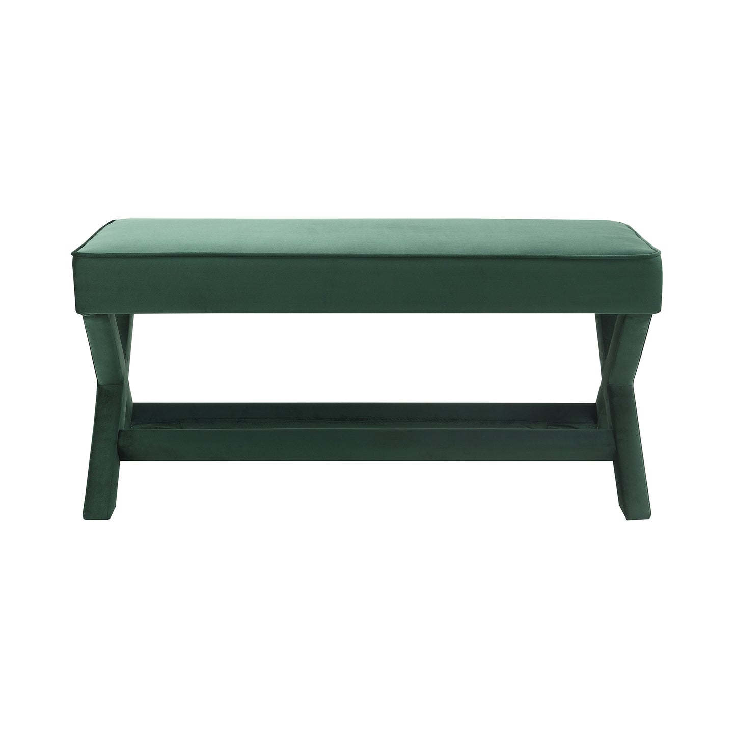 Comfort Double Bench Upholstered In Velvet Fabric,Stool With Stylish