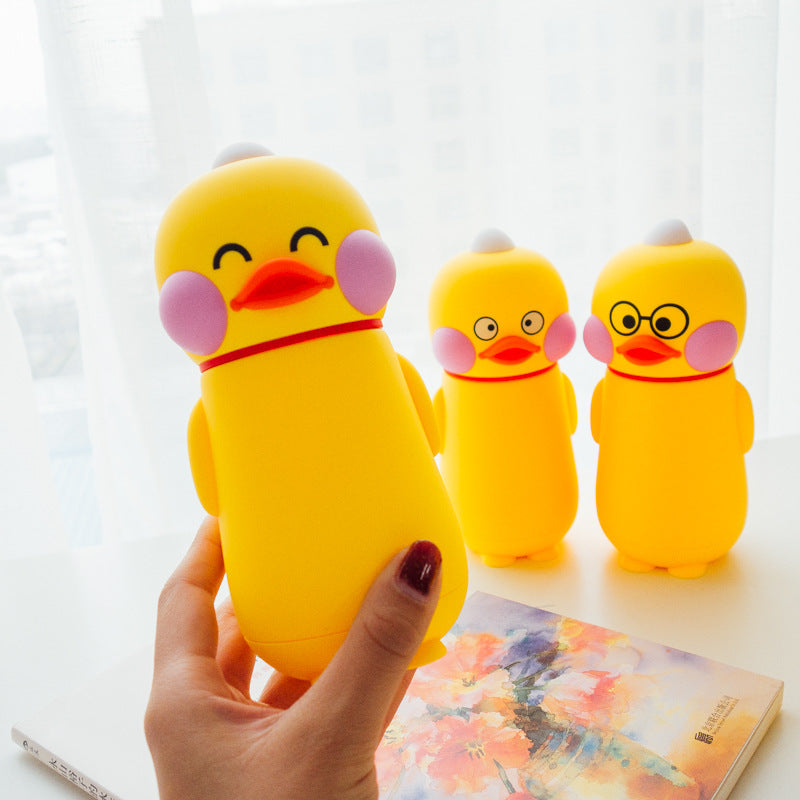 Cute Cartoon Duck Glass Cup - Water Mug for Kids & Adults, 300ML High Borosilicate