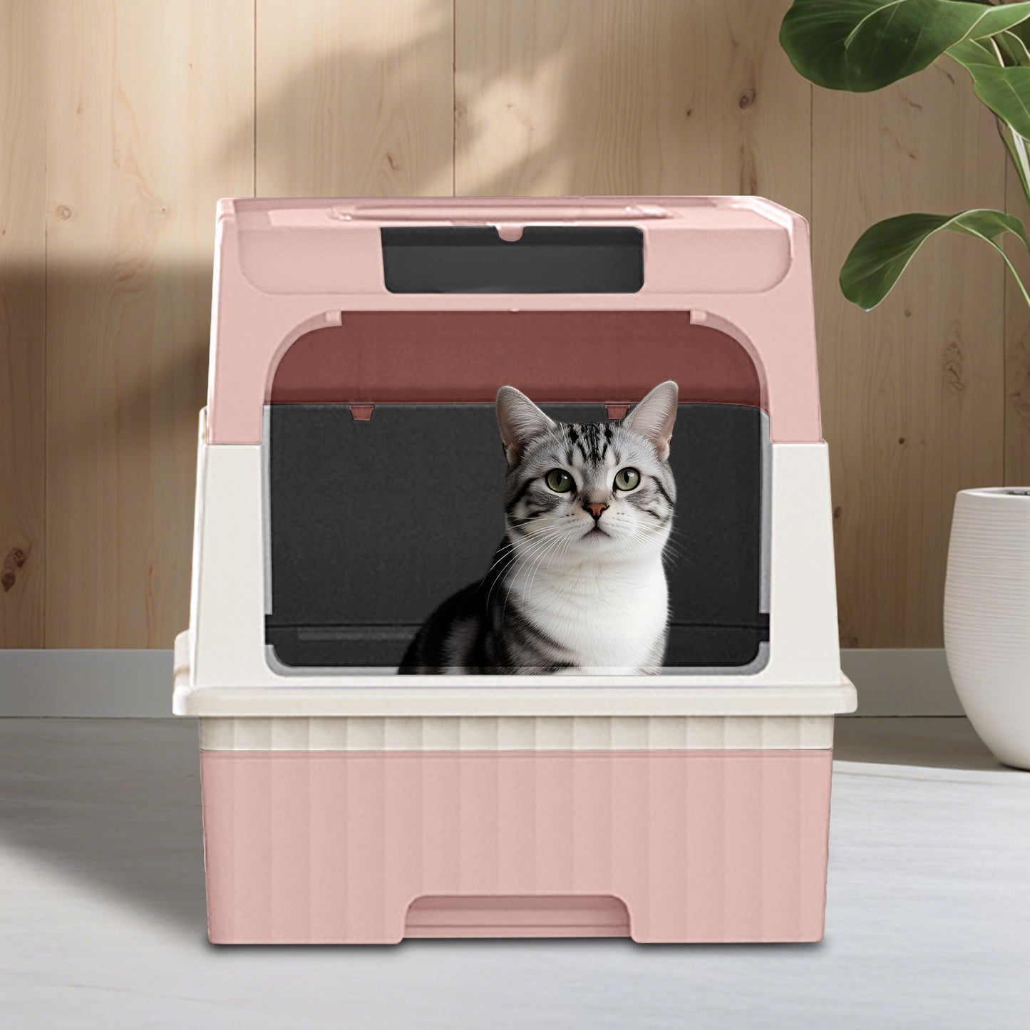 Self Pickup Cat Litter Box with Magic Cube Design - Multiple Colors Available