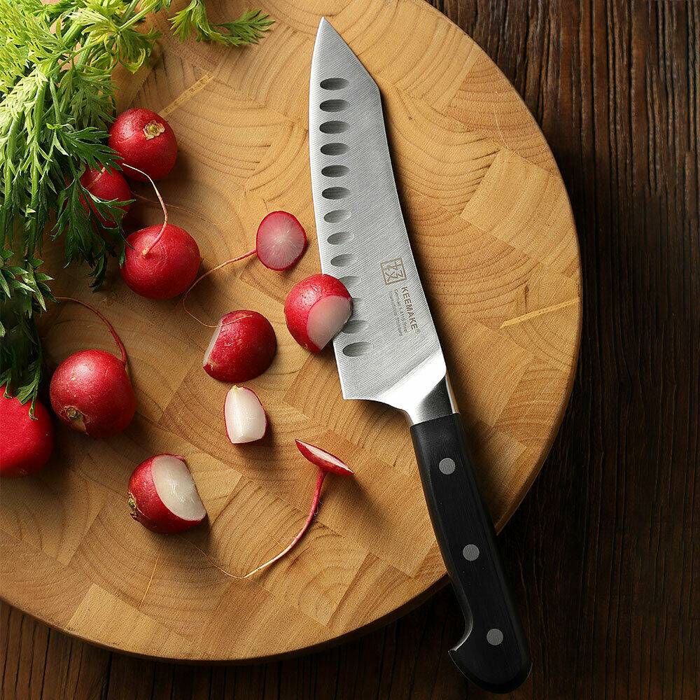 Stainless Steel Chef Knife Set with Kitchen Shears - Black