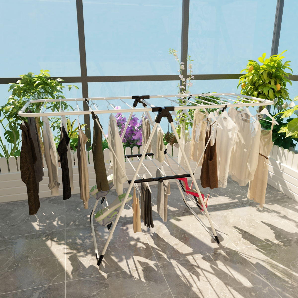 Portable Laundry Drying Rack - Foldable Clothes Storage