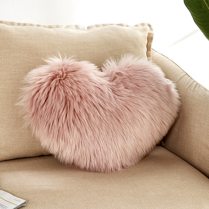 Heart Shaped Plush Cushion Cover European Style All Colors 40x50cm