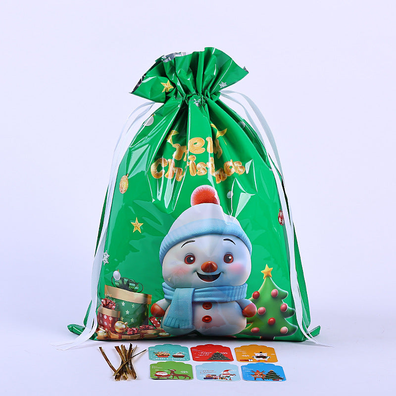 Festive Aluminum Foil Gift Bags for Christmas & New Year Party Packaging