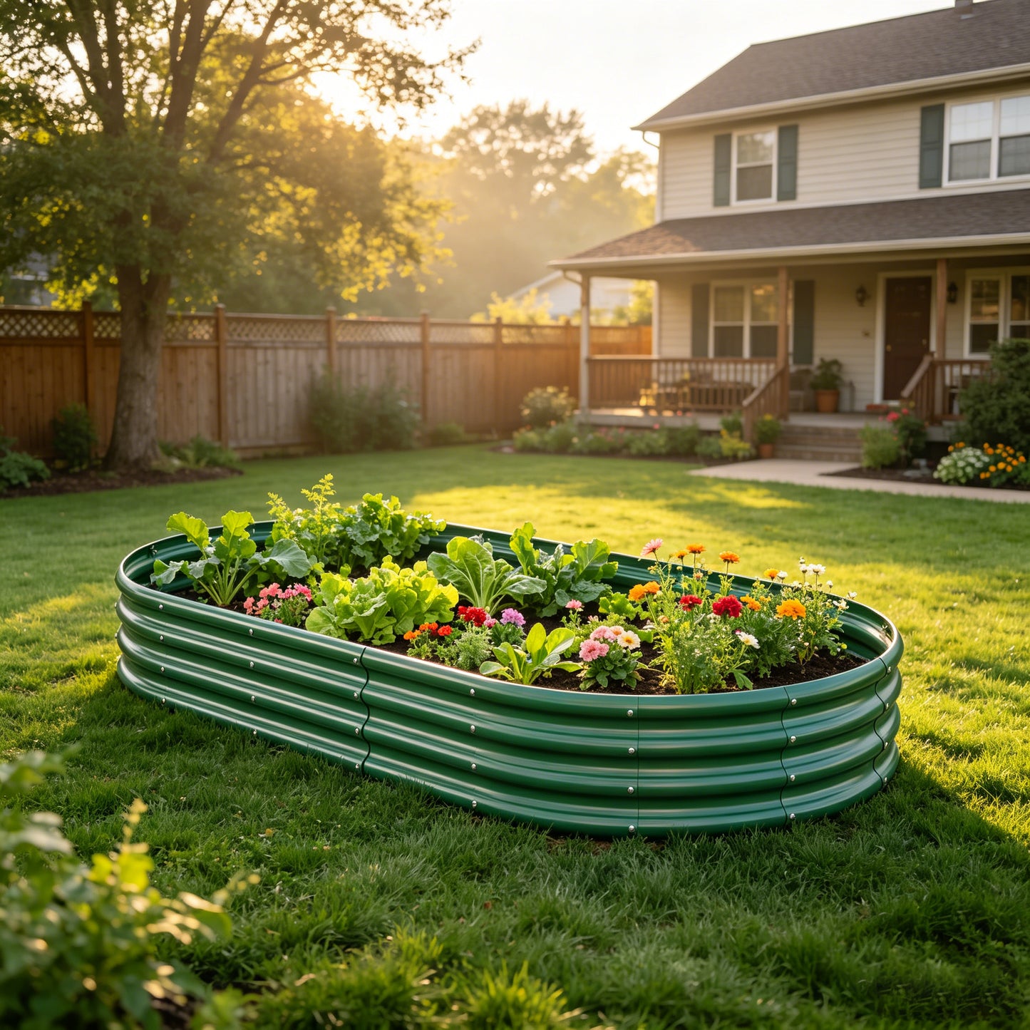 Galvanized Raised Garden Bed 8x4x1ft - Heavy Duty Metal Planter Box
