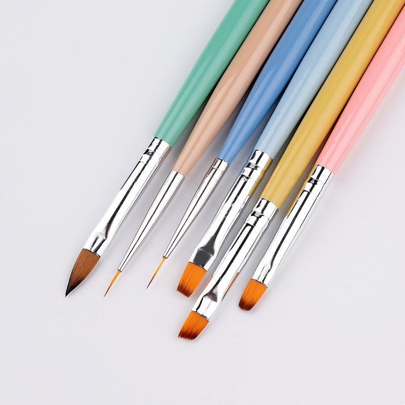 Nail Art Brush Set 6 Pieces - Makaron