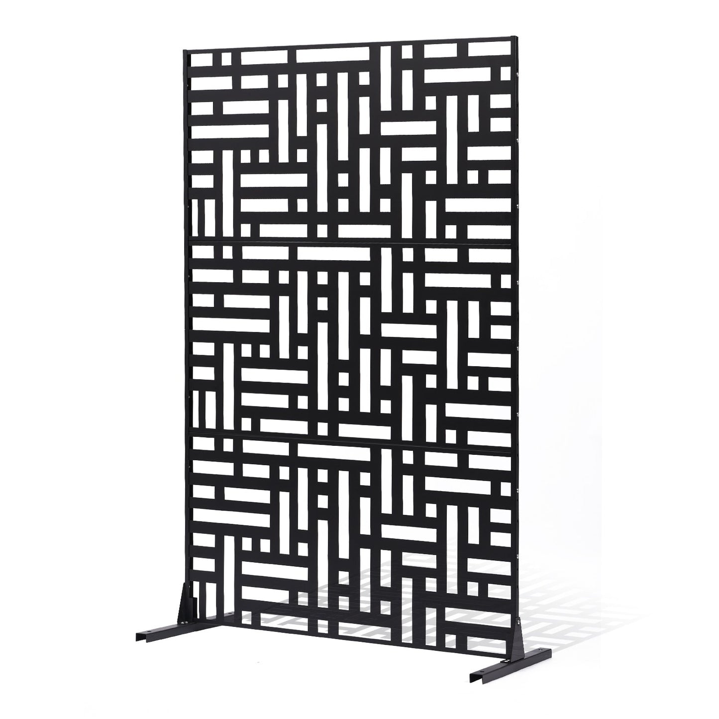 Outdoor Metal Privacy Screen 47x76 Inches for Patio Garden Black