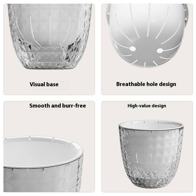 Transparent Plastic Flower Pot - Lazy Garden Planter with Breathable Design