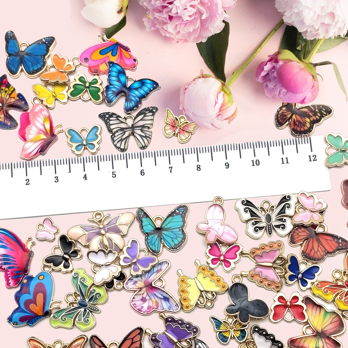 126 Multi-Color Butterfly Charms for Jewelry Making