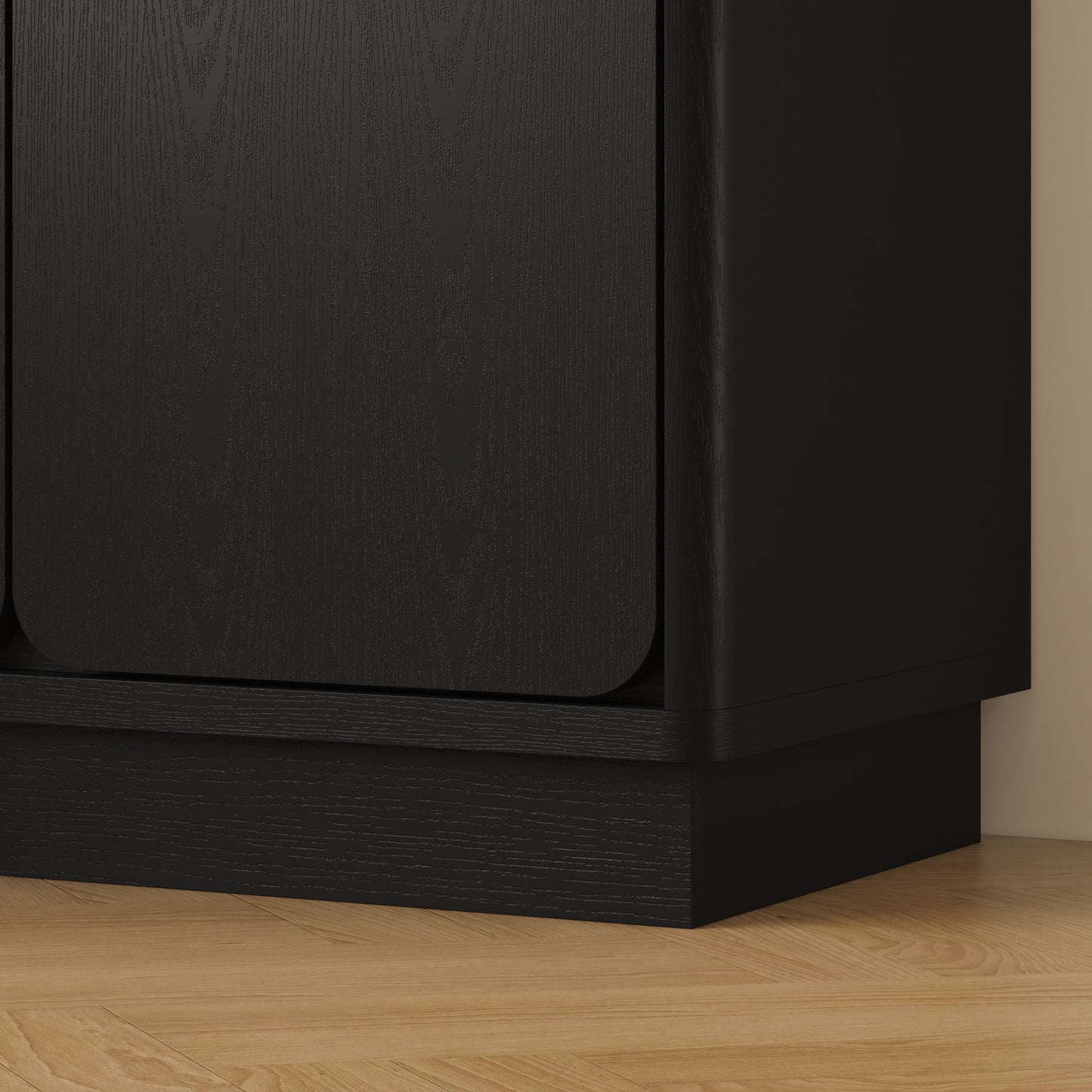 59.1-Inch Black 4-Door Sideboard Buffet Cabinet with Adjustable Shelves