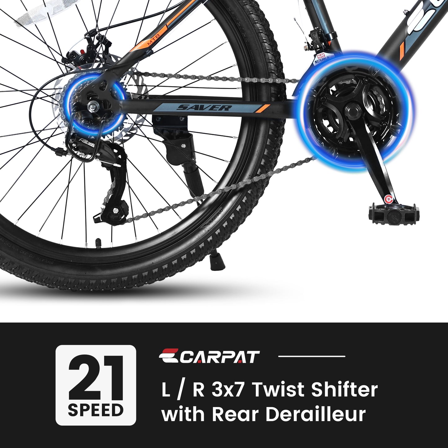 24 Inch Mountain Bike for Boys & Girls - Shimano 21 Speed, Dual Disc Brakes