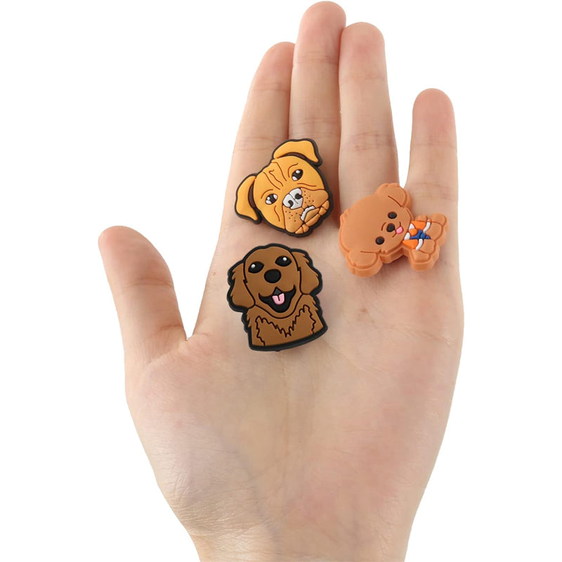 25pcs Dog-Themed Shoe Charms - Cute Cartoon Animal Decorations