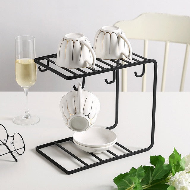 Iron Cup Holder Storage Rack for Kitchen and Home Organization