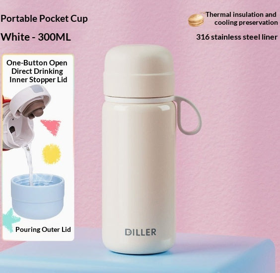 Mini Stainless Steel Water Bottle Pocket Thermos Compact Portable Drinkware
