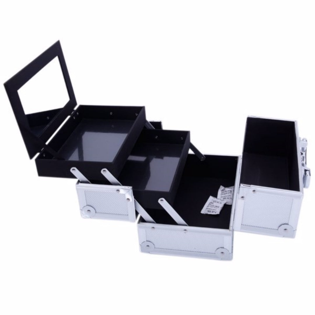 Aluminum Makeup Case with Mirror - Portable Organizer SM-2176