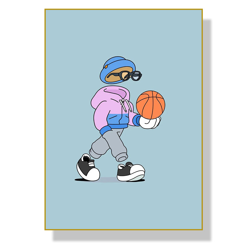 Sports Cartoon Characters Wall Art Poster Canvas Painting for Living Room