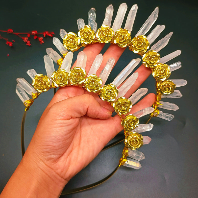 White Crystal Hair Band Crown Hair Accessory for Women