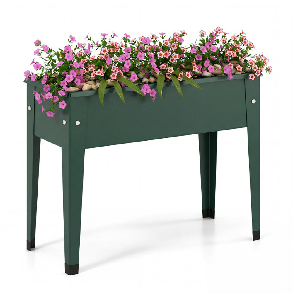 Elevated Metal Raised Garden Bed - Ergonomic 32" Height, Green
