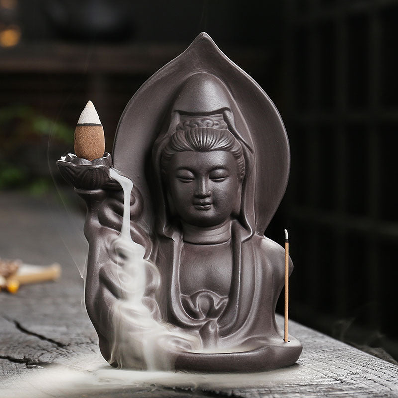 Yixing Clay Backflow Smoke Aromatherapy Furnace Religious Decoration