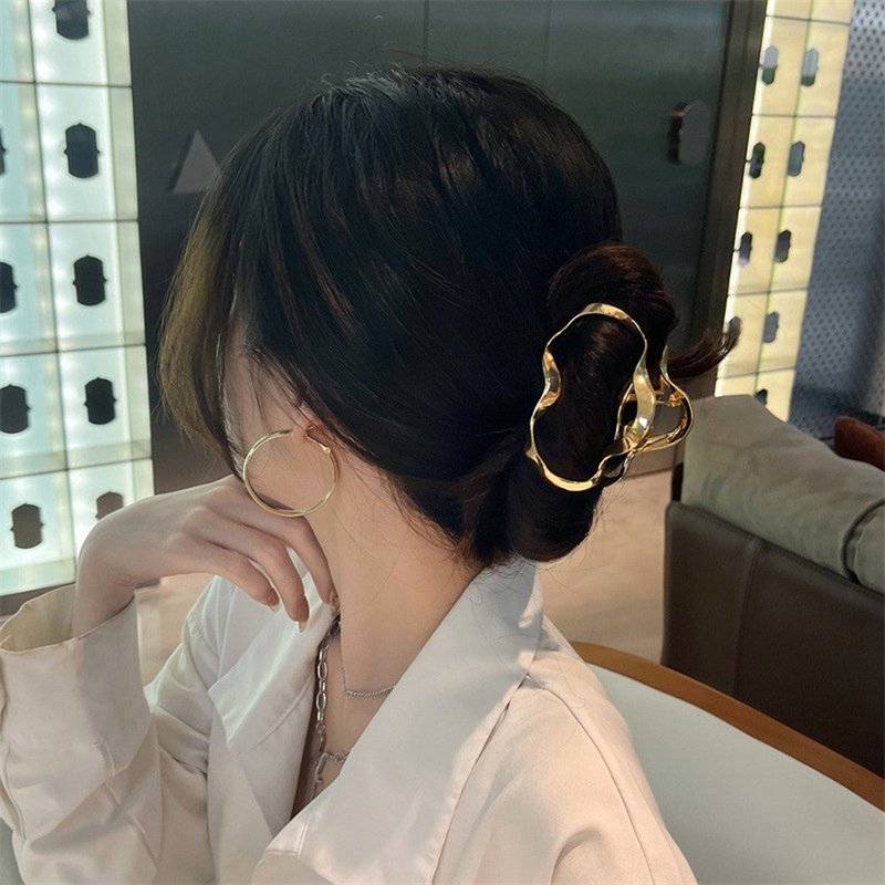 Geometric Hair Clip - High-End Line Grab Clip for Women, Gold & Silver