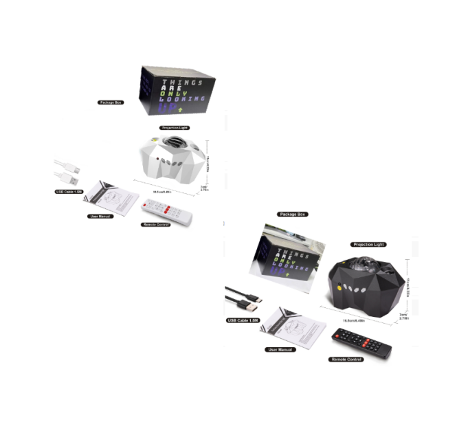 Bluetooth Water Pattern Ocean Star Projector Lamp with Music Remote Control