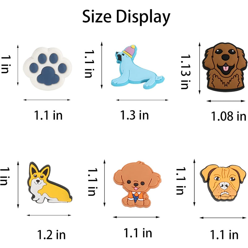 25pcs Dog-Themed Shoe Charms - Cute Cartoon Animal Decorations