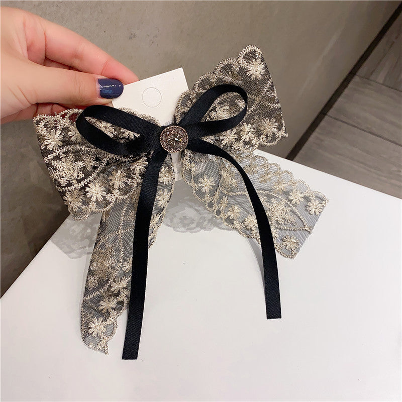 Lace Bow Hairpin Clip - Multiple Colors