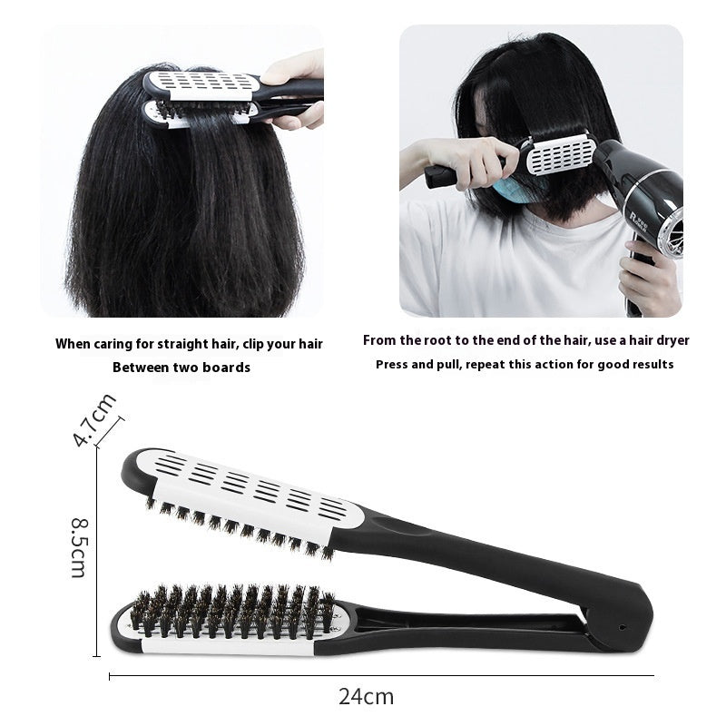 Hairdressing Clamp Comb for Hair Styling - V-Shaped Bristle Comb in Multiple Colors