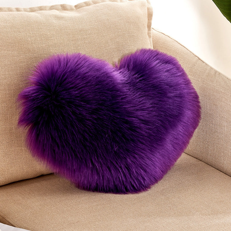 Heart Shaped Plush Cushion Cover European Style All Colors 40x50cm