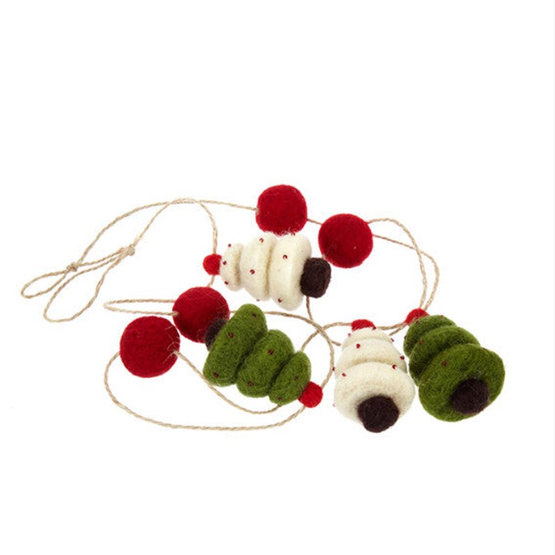 Felt Christmas Tree Hanging String Set - Sheep Felt Holiday Decorations