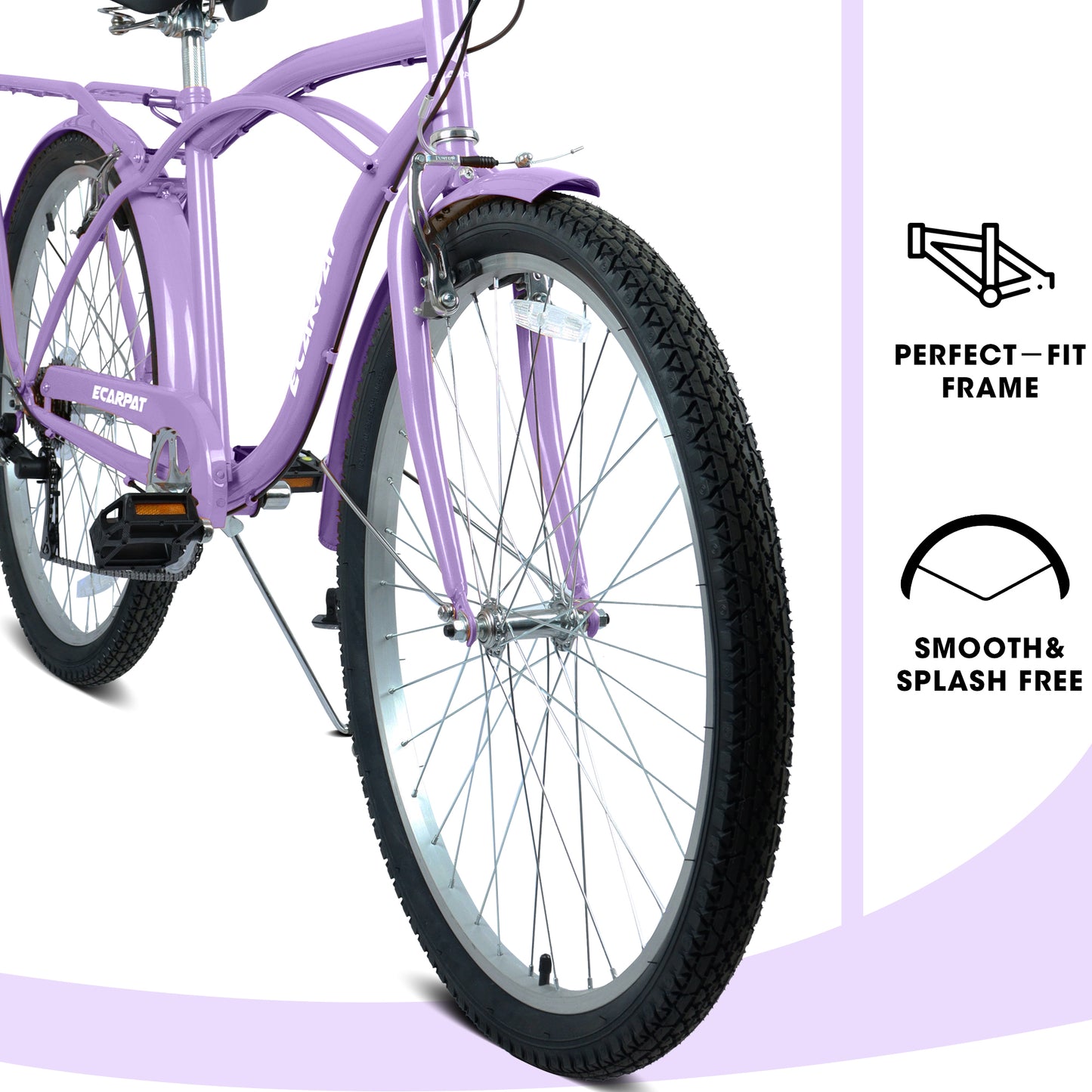26-Inch 7-Speed Beach Cruiser Bike for Men & Women - Multiple Colors