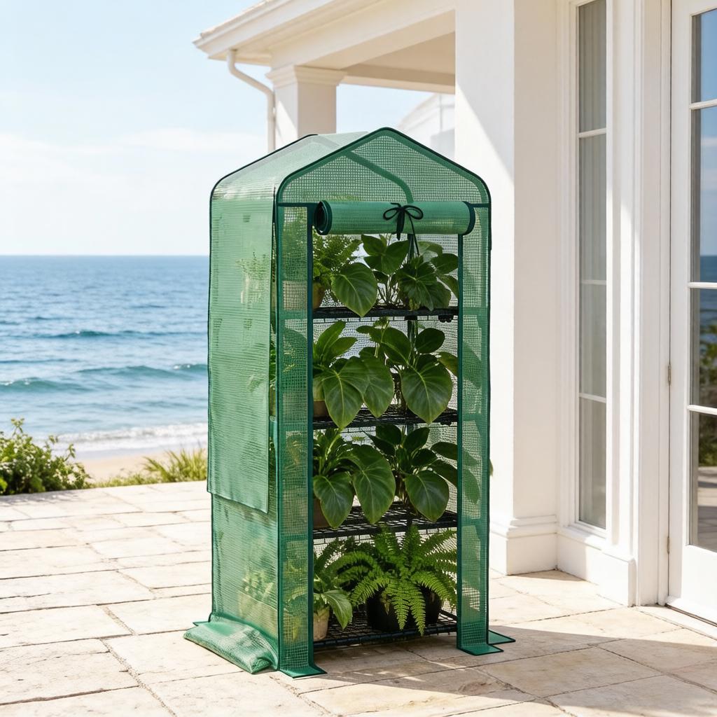 Portable Mini Greenhouse for Garden - Green & Dark Green