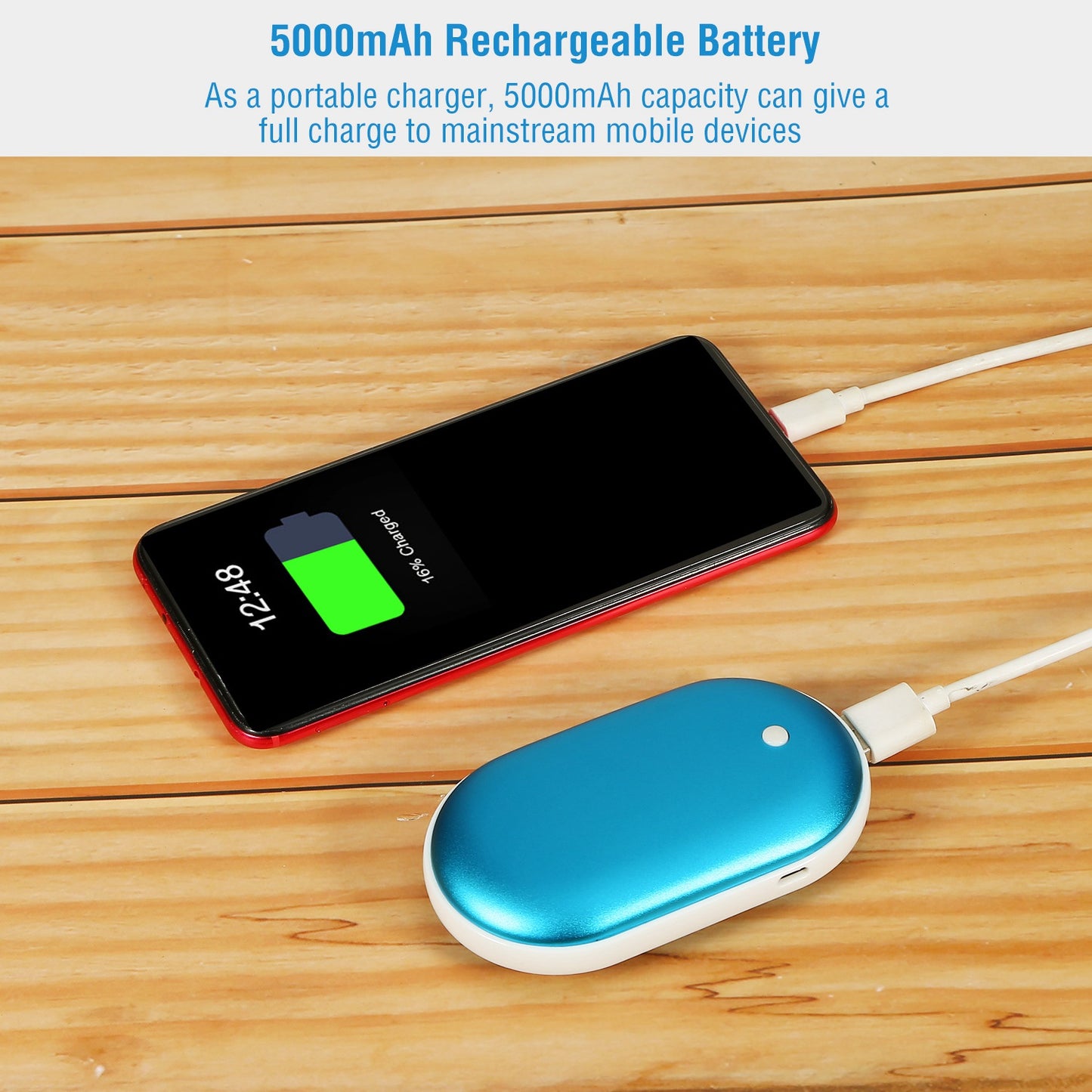 Portable Hand Warmer & Power Bank - Double-Sided Heating