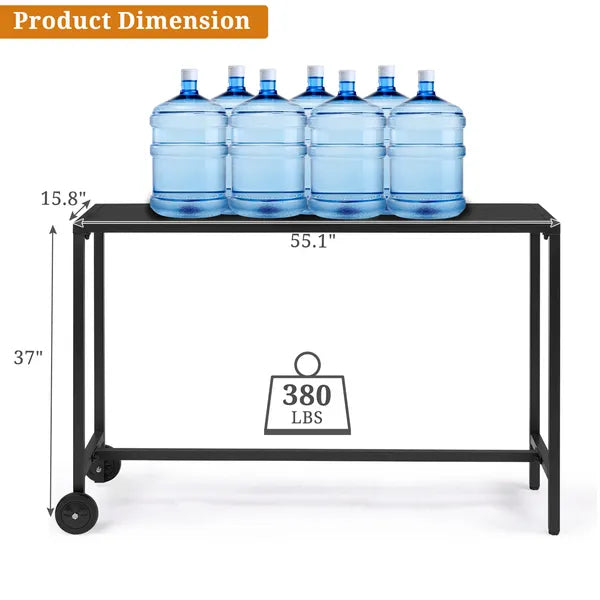Outdoor Bar Table with Wheels - Rectangle Counter Height