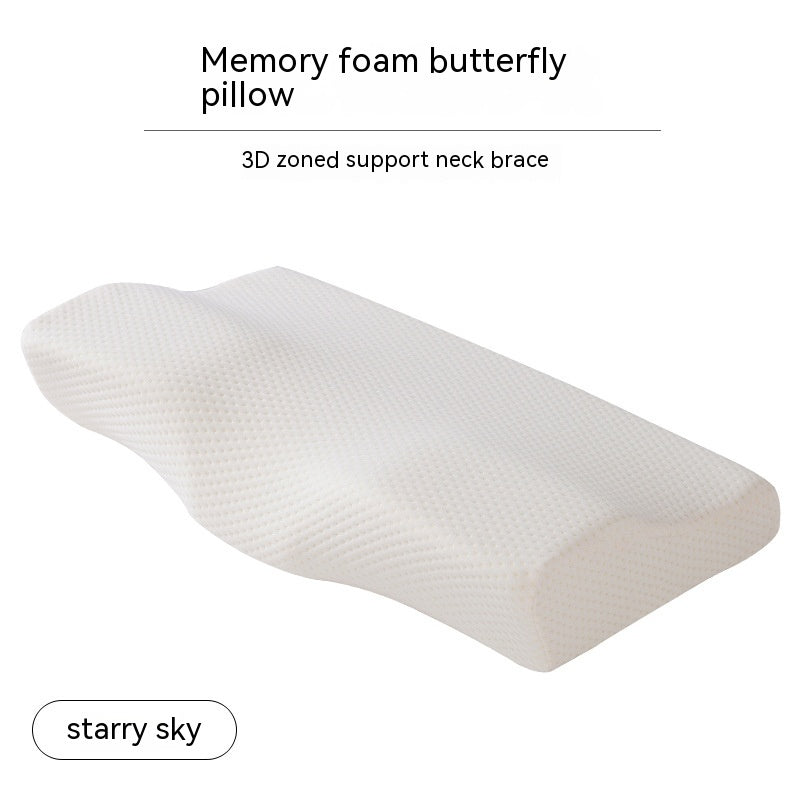 Memory Cotton Butterfly Shaped Pillow for Cervical Support and Neck Care
