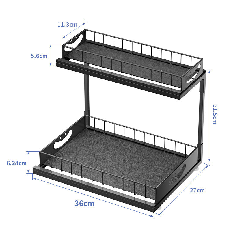 Pull-Out Spice Rack Storage Shelf for Kitchen Cabinets, Modern Minimalist Design