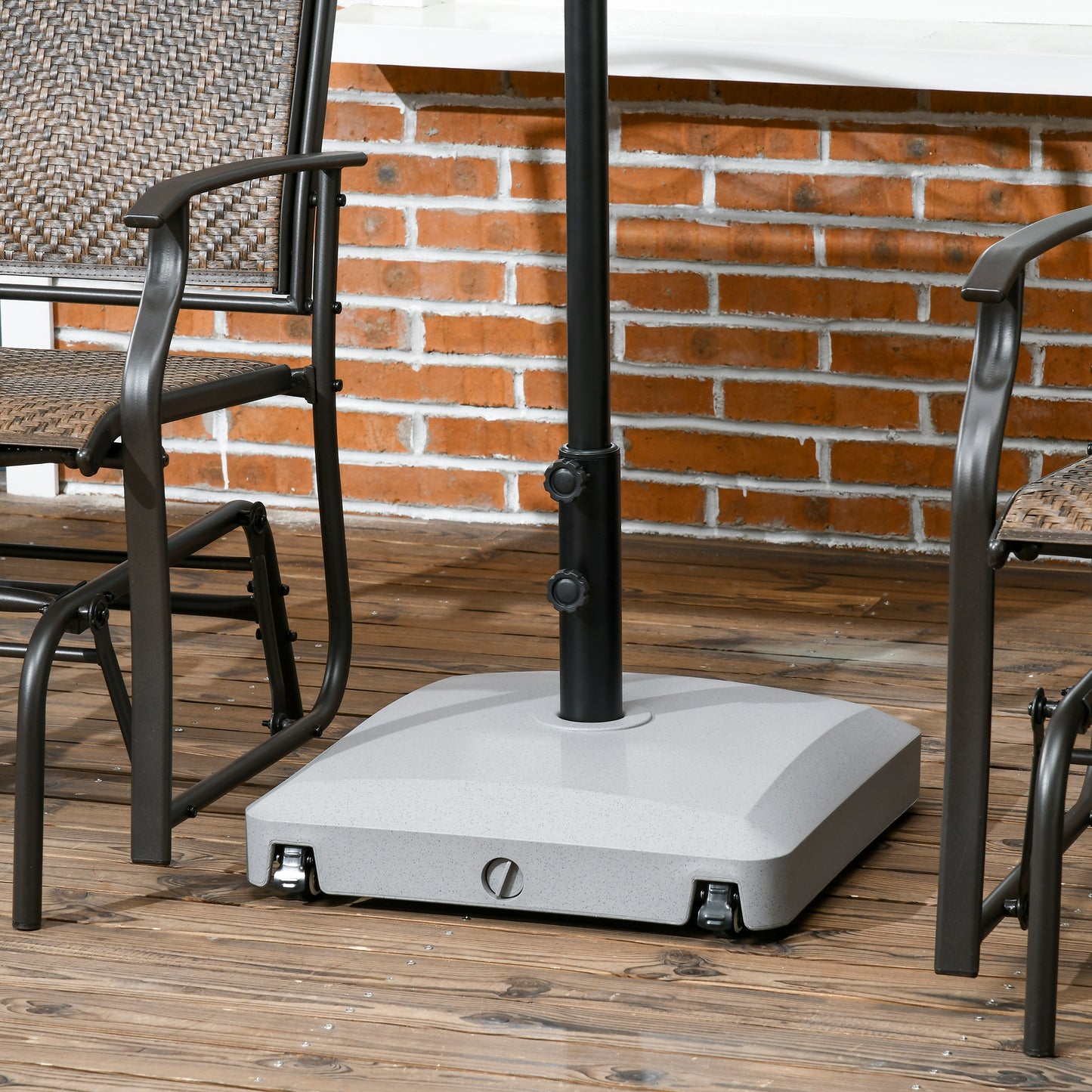 Heavy Duty Patio Umbrella Base with Wheels - Gray, 66 lbs Sand