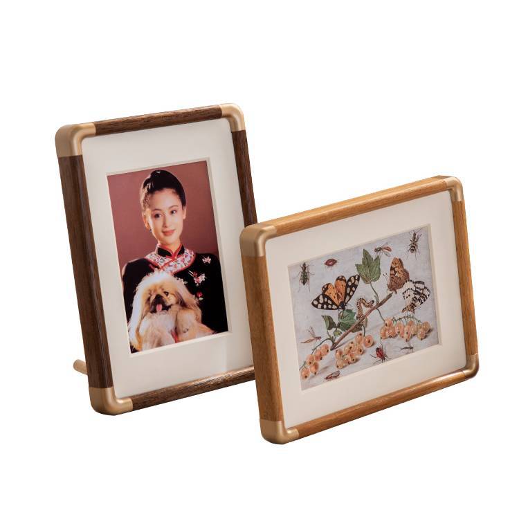 Solid Wood Photo Frame for Family Portraits Wall Decor Walnut Finish