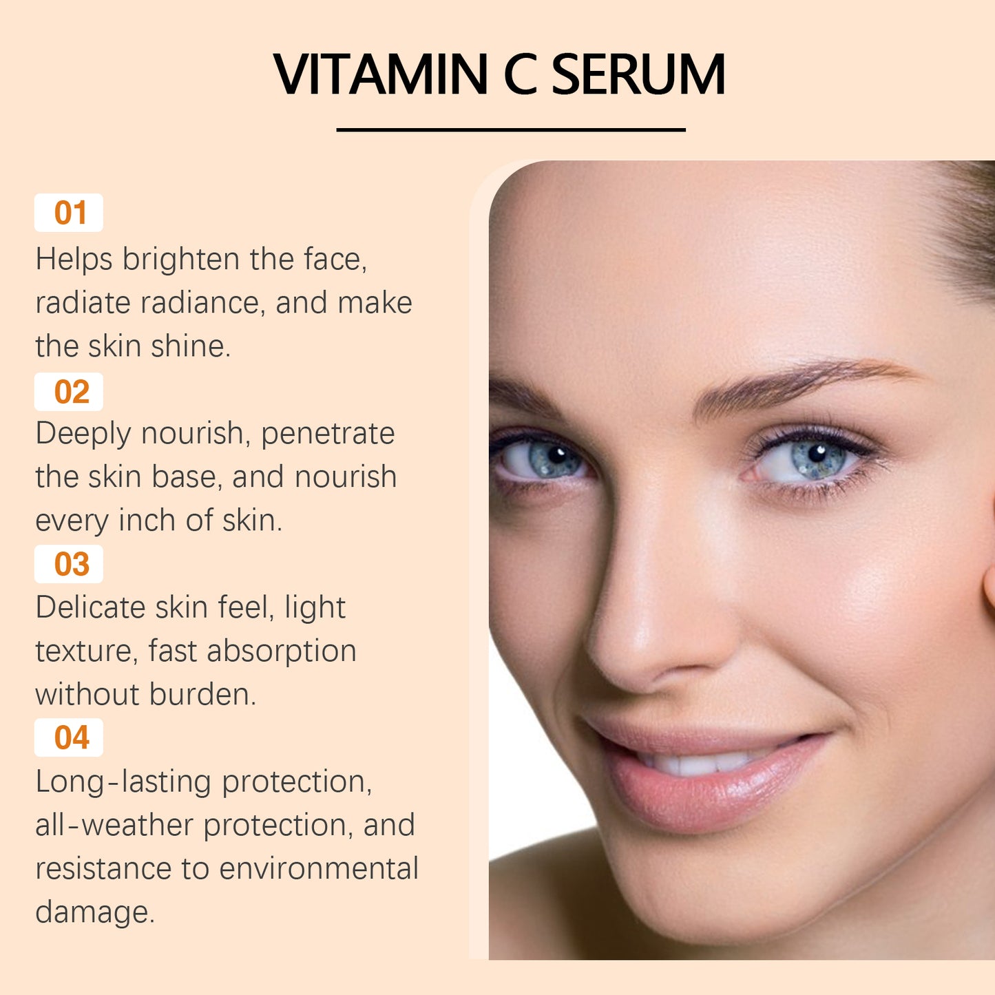 Vitamin C Brightening Facial Serum - Hydrating & Pore Tightening Essence