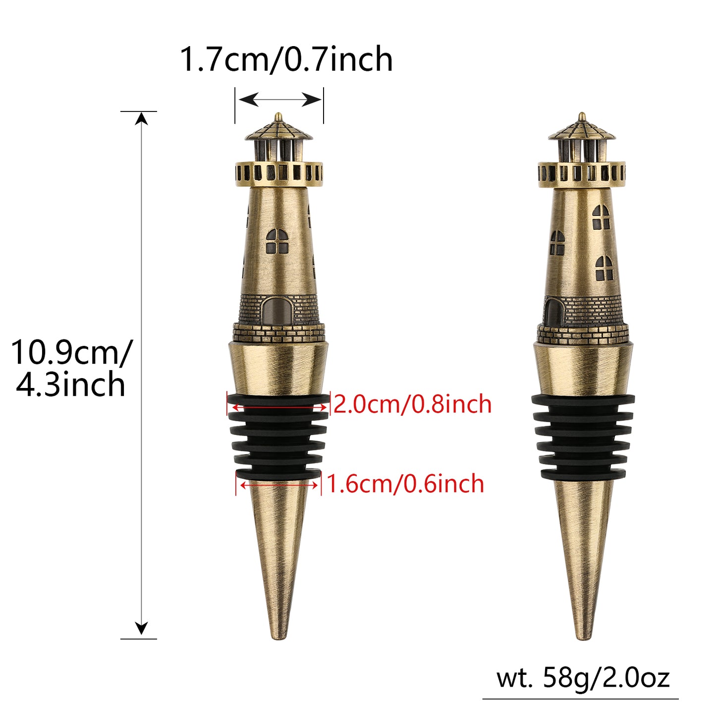 Creative Lighthouse Wine Stopper - Retro Zinc Alloy Wine Preserver
